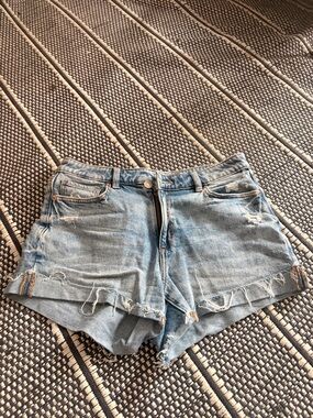 American Eagle Outfitters Light Blue Distressed Denim Cutoff Shorts